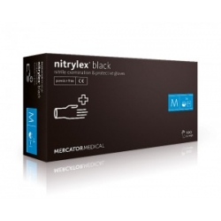 Nitrylex®  czarne bezpudrowe diagnostyczne rękawice nitrylowe 100 szt.